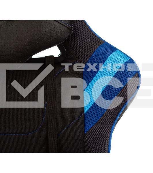 Кресло игровое Бюрократ VIKING 4 AERO BLUE черный/синий, искусст.кожа/ткань, две подушки