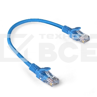 Патч-корд ExeGate EX286371RUS UTP-RJ45-RJ45-5e-0,3M-LSZH-BL, UTP, cat.5e, LSZH, 0.3м, синий