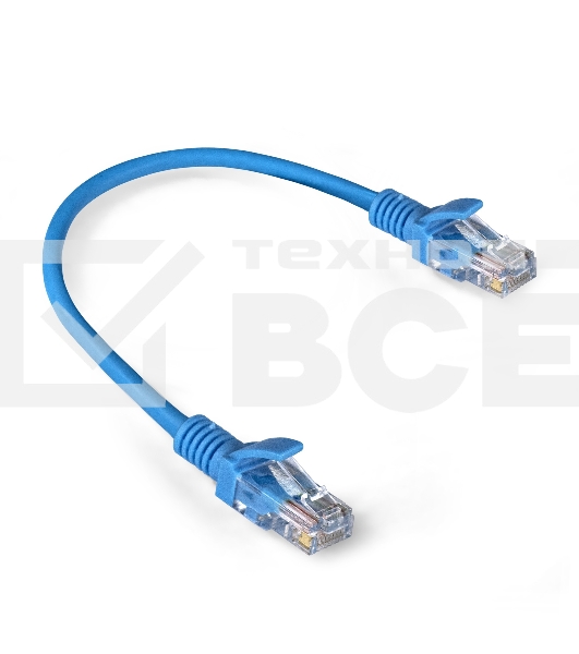 Патч-корд ExeGate EX286371RUS UTP-RJ45-RJ45-5e-0,3M-LSZH-BL, UTP, cat.5e, LSZH, 0.3м, синий