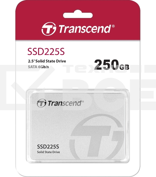 Накопитель SSD 2.5' Transcend 250Gb SSD225S (SATA3, up to 500/330Mbs, 3D NAND, 90TbW, 7мм)