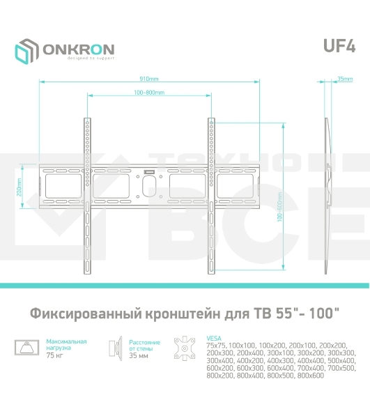 Кронштейн ONKRON UF4 55