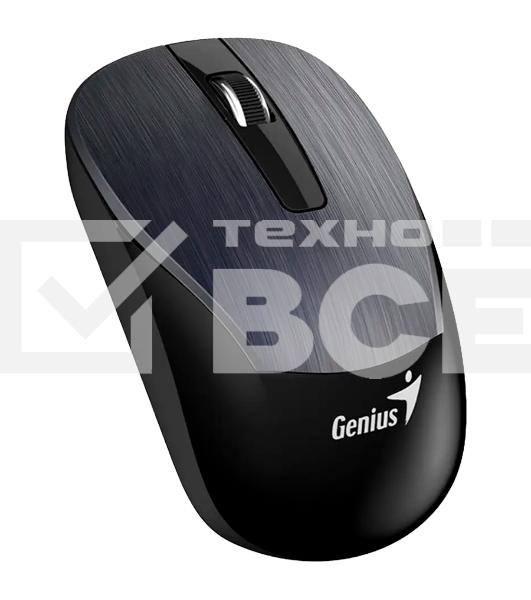 Мышь беспроводная Genius ECO-8015 металлический серый, 1600 dpi, радиоканал, USB, кнопки - 3