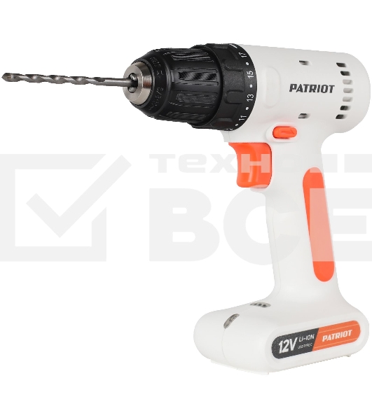 Дрель-шуруповерт аккумуляторная Patriot BR 113Li, Аккумуляторная, 12В, Кейс