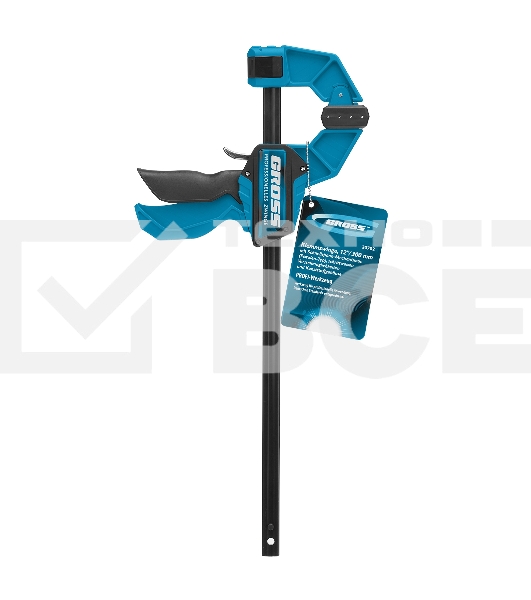 Струбцина Gross 20702 реечная быстрозаж. пистолет. пошаг.механизм пл. корпус 300мм