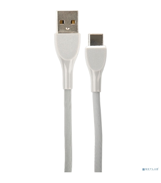 Кабель PERFEO USB A вилка - C вилка, 2.4A, серый, силикон, 1 м., ULTRA SOFT (U4711)