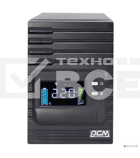 Источник бесперебойного питания Powercom Smart King Pro+ SPT-1000-II LCD 800Вт 1000ВА черный