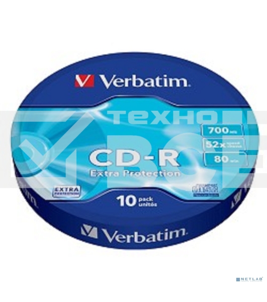 Диск CD-R Verbatim 700Mb 52x Cake Box (10шт) (43725)