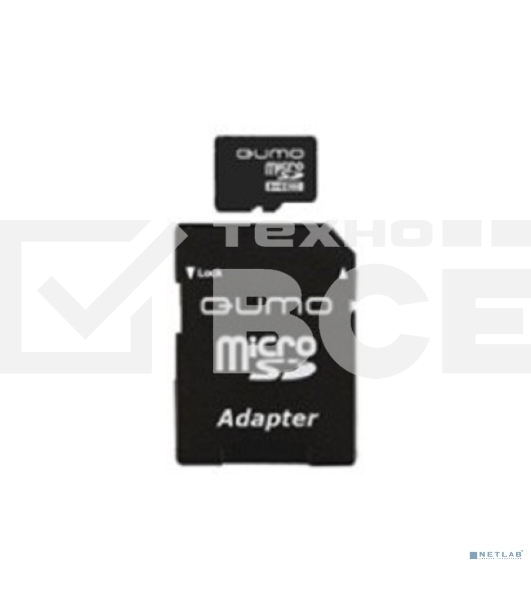 Флеш карта QUMO MicroSDHC 8GB Сlass 10 UHS-I, 3.0 с адаптером SD, черно-красная картонная упаковка