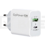 Сетевое зарядное устройство GOPOWER 1USB+1TYPE-C 20W QC3.0 00-00028401 WHITE, фото6