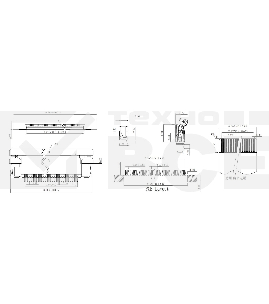 Разъем FPC Half Coverage Top Contact 1.0K-BS-36PWB 36 pin высота 2мм шаг 1мм