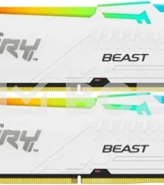 Оперативная память Kingston Fury Beast, DDR5, 32GB (2x16GB), 6400MHz, CL32, с радиатором, чёрный