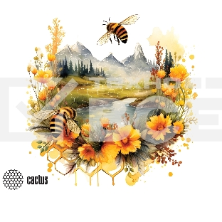 Коврик для мыши Cactus Honeybee 220x180x2мм (CS-MP-P09XS)