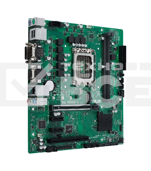 Материнская плата ASUS Pro H610M-C-CSM, LGA 1700, Intel H610, 2xDDR5, 4xSATA, 1xM.2, 1xPCIe 5.0 x16, 2xPCIe x1, 1xPCI, 1xHDMI, 1xDP, 1xDVI-D, 1xVGA, 1x 1Gb LAN, 2xUSB-A 3.2 Gen 2, 2xUSB-A 2.0, 3x3.5 мм, 7.1, mATX