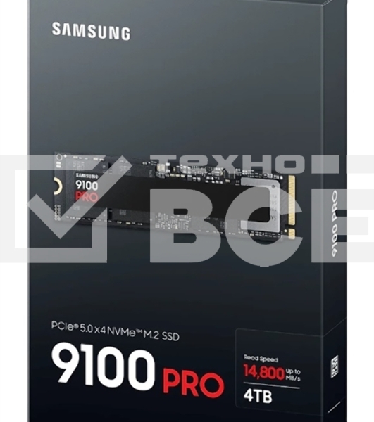 Твердотельный диск 4TB Samsung 9100 PRO, M.2, PCI-E 5.0 x4, TLC 3D NAND [R/W - 14800/13400 MB/s]