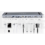 Док-станция Type-C Gembird UHB-D6, 12в1: 2xUSB3.1, USB2.0, RJ45, Type-C PD87W, Jack 3.5, SD/TF, 2xHDMI, VGA, Type-C, кабель 23см, алюминий, фото6