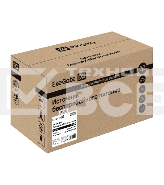 Источник бесперебойного питания ExeGate Power NB-2200.LED.AVR.4SH.USB (2200VA/1300W, LED, AVR, 4*Schuko, USB, батарея 12V 9Ah - 2 шт., металлический корпус, Black)