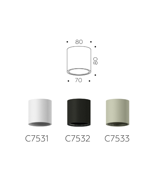 Корпус светильника накладной для насадок D70mm C7532 SBK черный песок D80*H80mm MR16 GU5.3