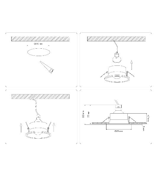 Встраиваемый точечный светильник Ambrella light TN102805 WH белый GU5.3 D81*50