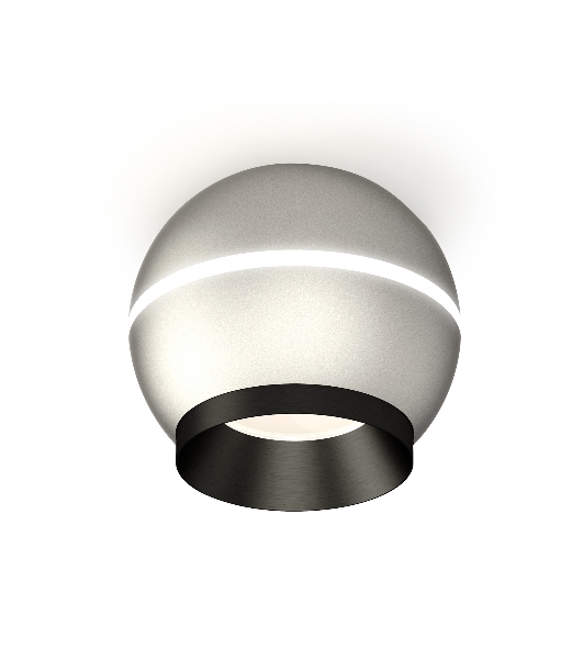 Светильник Ambrella Light XS1103001 SSL/PBK серебро песок/черный полированный MR16 GU5.3 LED 3W 4200K (C1103, N7031)