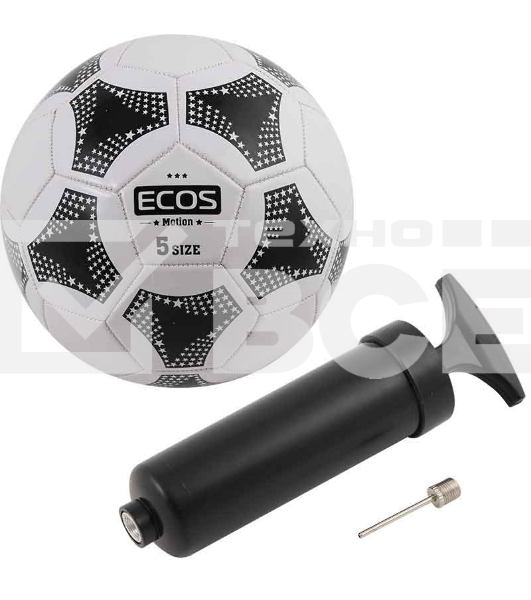 Ecos Мяч футбольный ECOS MOTION и насос FB139P (№5, 2-цвет., машин.сшивка, ПВХ)