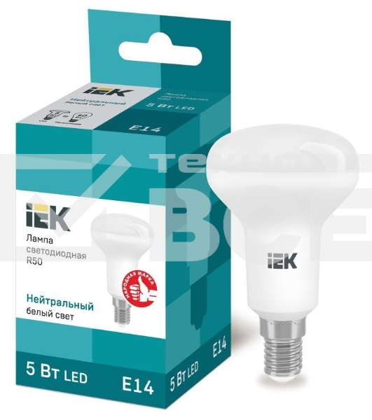 Лампа Iek LLE-R50-5-230-40-E14 светодиодная ECO R50 рефлектор 5Вт 230В 4000К E14 IEK