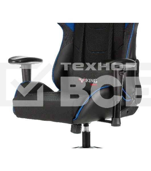 Кресло игровое Бюрократ VIKING 4 AERO BLUE черный/синий, искусст.кожа/ткань, две подушки