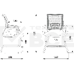 Кресло компьютерное Бюрократ CH-695N-AV/DG/TW-11 серый TW-04, сиденье черный TW-11, на полозьях, фото10