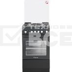 Плита Газовая De Luxe 5040.40г (кр) ЧР-015 черный (стеклянная крышка) реш.чугун, фото 1