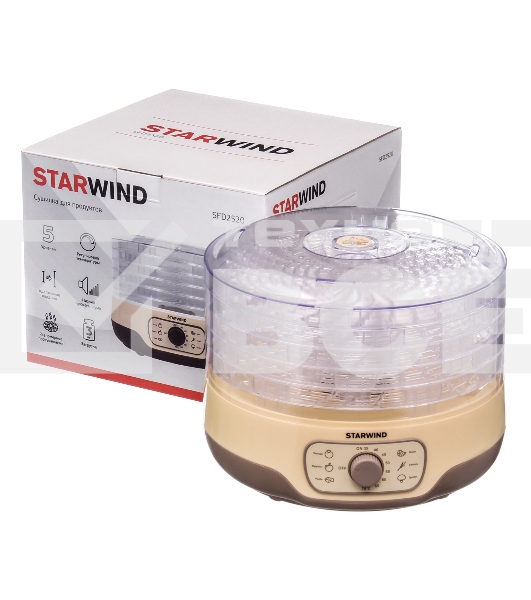 Сушка для фруктов и овощей Starwind SFD2520 5под. 250Вт белый