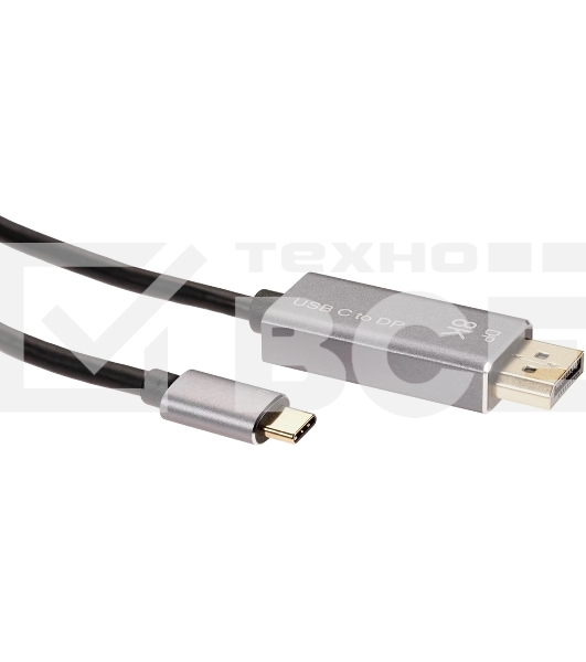 Кабель-адаптер VCOM USB Type-Cm --> DP1.4v (m) 8K@60Hz, 1.8m , Alum Shell