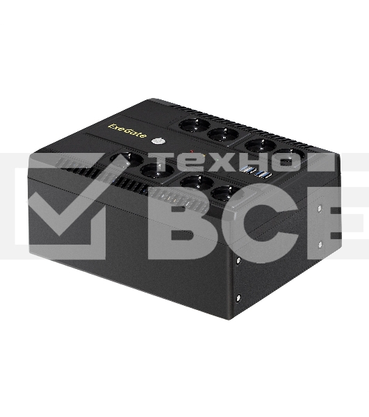ИБП ExeGate NEO NNB-600.LED.AVR.8SH.CH <600VA/360W, LED, AVR, 8*Schuko, 4*USB-порта для зарядки, Black>