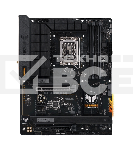 Материнская плата ASUS TUF GAMING B760-PLUS WIFI D4, LGA 1700, Intel B760, 4xDDR4, 4xSATA, 3xM.2, 1xPCI-E 5.0 x16, 1xPCI-E 3.0 x4, 1xUSB-A 3.2 Gen 2, 3xUSB-A 3.2 Gen 1, 1xUSB-C 3.2 Gen 2x2, 1x2.5Gb LAN, 5x3.5 мм, 7.1, Wi-Fi 6, Bluetooth 5.2, Standard-ATX