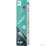 Кабель PERFEO USB A вилка - C вилка, 2.4A, серый, силикон, 1 м., ULTRA SOFT (U4711), фото 1