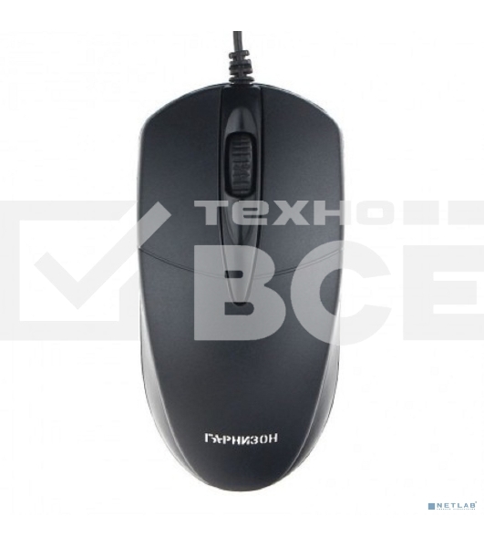 Мышь проводная Гарнизон GM-220XL черный, 1000 dpi, USB, кнопки - 3