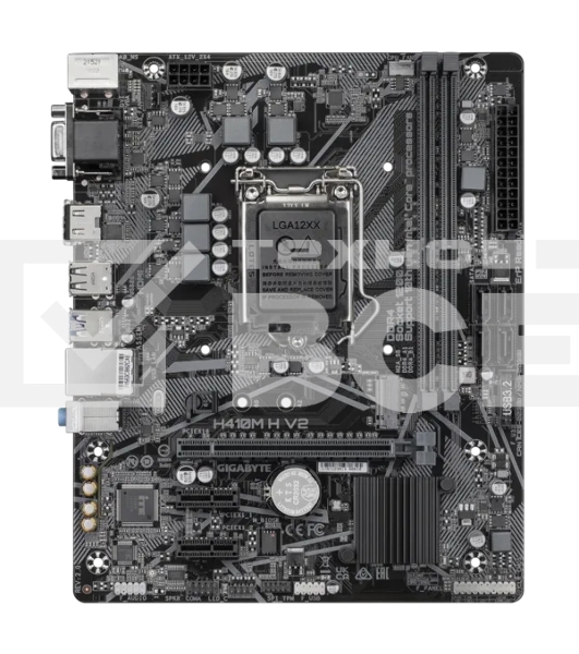 Материнская плата Gigabyte H410M H V2 (2.0/2.1), LGA 1200, Intel H470, 2xDDR4, 4xSATA, 1xM.2, 1xPCIe 3.0 x16, 2xPCIe 3.0 x1, 1xHDMI, 1xVGA, 1x 1Gb LAN, 2xUSB-A 3.2 Gen 1, 4xUSB-A 2.0, 3x3.5 мм, 7.1, Micro ATX