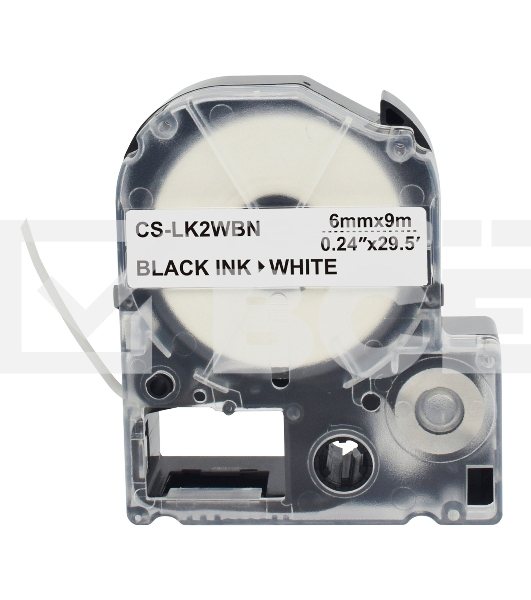 Картридж ленточный Cactus CS-LK2WBN черный, 6мм, 9м для Epson LW300/LW400/LW700/LW600P/LW1000P/K400/Z700/Z900