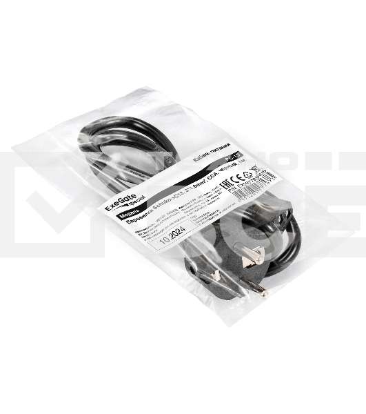Кабель питания ExeGate Special PC-1S (Евровилка Schuko->C13, 3*1.0mm2, CCA, черный, 1м)