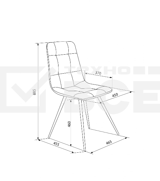 Стул для дома Бюрократ CH-K1_4 комплект 4 шт черный Holland 75 металл черный на ножках (CH-K1_1/HL75_4)