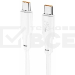 Кабель USB2.0 Hoco Type-C/Type-C, 5А, 100Вт, X96, 1м, белый, коробка, фото3