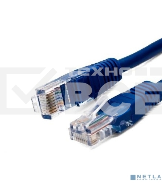 Кабель патч-корд, Filum FL-U5-0.5M-BL U/UTP 5e cat. 0.5м,  26AWG(7x0.16 мм), омедненный алюминий (CCA), PVC, синий