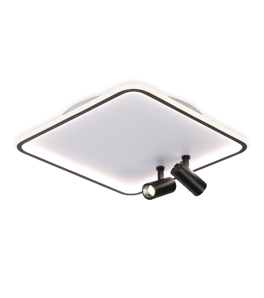 Светильник Ambrella light FL5115/1+2 WH/BK белый/черный 97W 3000K-6400K 480*480*130 (ПДУ ИК)