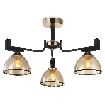 Светильник Ambrella light TR9098/3 BK/GD/TI черный/золото/янтарь E27*3 max 40W D600*316, фото 1