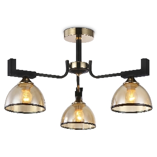 Светильник Ambrella light TR9098/3 BK/GD/TI черный/золото/янтарь E27*3 max 40W D600*316