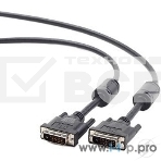 Кабель Кабель DVI-D dual link Gembird/Cablexpert , 25M/25M, 3.0м, черный, экран, феррит.кольца, пакет (CC-DVI2-BK-10), фото2