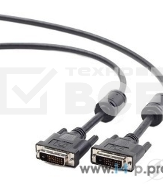 Кабель Кабель DVI-D dual link Gembird/Cablexpert , 25M/25M, 3.0м, черный, экран, феррит.кольца, пакет (CC-DVI2-BK-10)