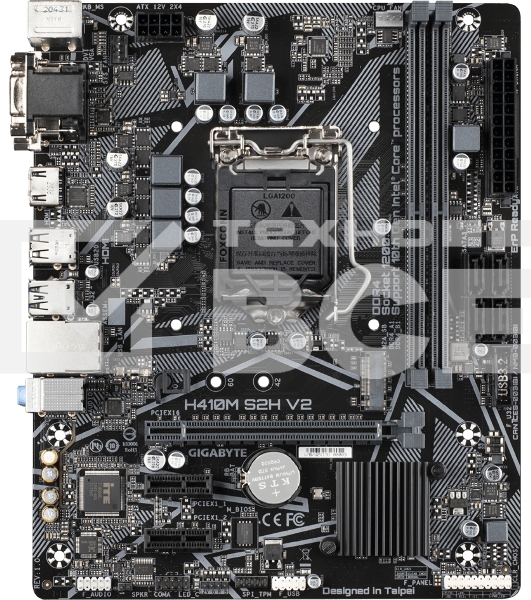 Материнская плата Gigabyte H410M S2H V2, LGA 1200, Intel H470, 2xDDR4, 4xSATA, 1xM.2, 1xPCIe 3.0 x16, 2xPCIe 3.0 x1, 1xDVI-D, 1xHDMI, 1xVGA, 1x 1Gb LAN, 2xUSB-A 3.2 Gen 1, 4xUSB-A 2.0, 3x3.5 мм, 7.1, Micro ATX