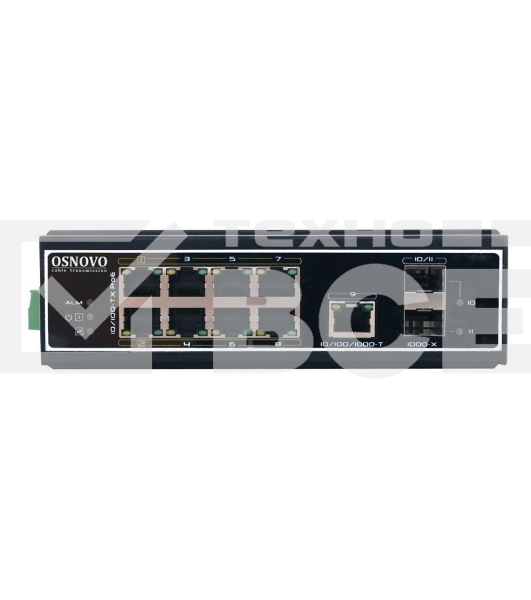 Коммутатор Osnovo SW-60812/I 8x100Mb 1G 2SFP 300W