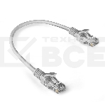 Патч-корд ExeGate EX286375RUS UTP-RJ45-RJ45-5e-0,3M-LSZH-GY, UTP, cat.5e, LSZH, 0.3м, серый, фото 1