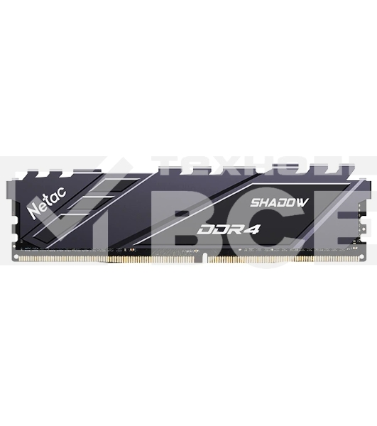 Оперативная память NETAC Shadow, DDR4, 16GB (1x16GB), 3200MHz, CL16, с радиаторами, серый