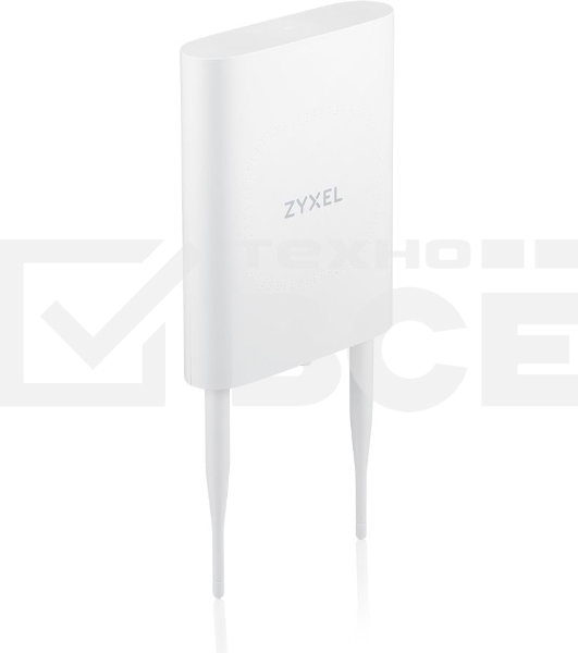 Гибридная уличная точка доступа Zyxel NebulaFlex NWA55AXE, 802.11a/b/g/n/ac/ax (2,4 и 5 ГГц), внешние антенны 2x2 (в комплекте), до 575+1200 Мбит/с, 1xLAN GE, защита от 4G/5G, без поддержки Captive po